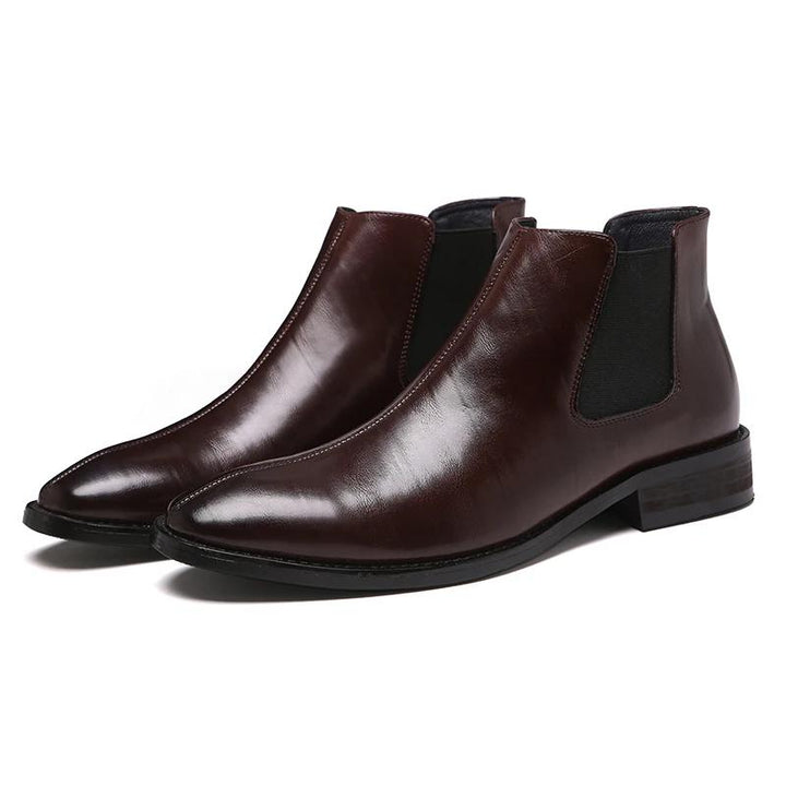 Spring Pointed Toe British Style Men's Leather Chelsea Boots