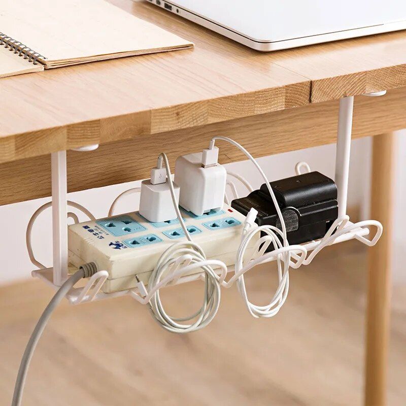 Multi-Functional Desk Organizer with Cable Management and Storage Rack