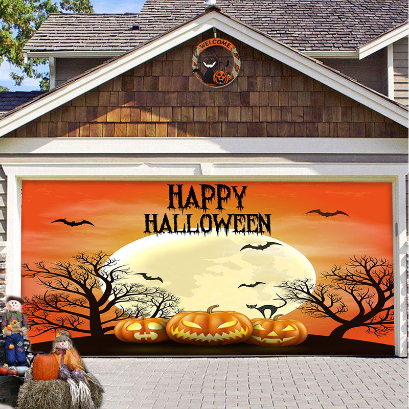 Halloween Party Decorative Hanging Cloth Garage Door Background Fabric