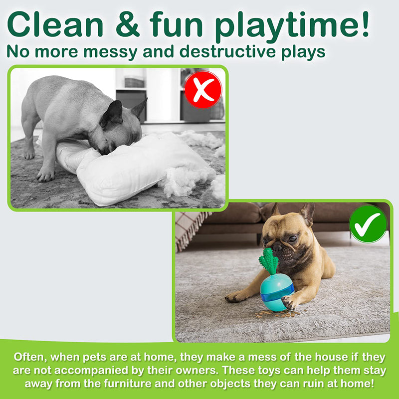 3-in-1 Interactive Cactus Dog Toy: Chew, Dispense, and Play