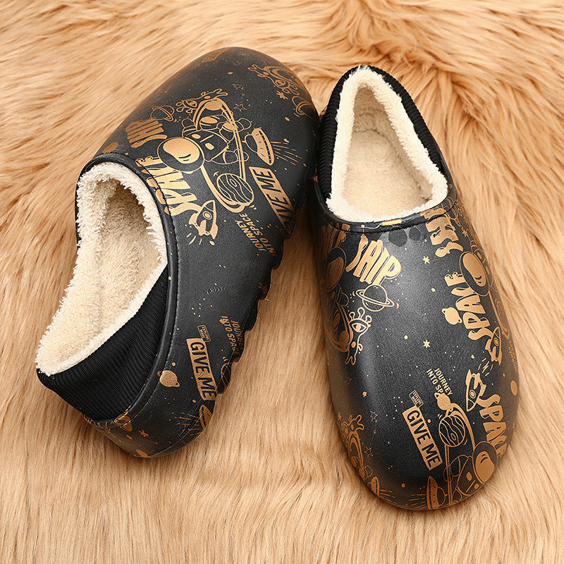 Winter Plush Warm Men's Lovers Thick Soled Large Slippers