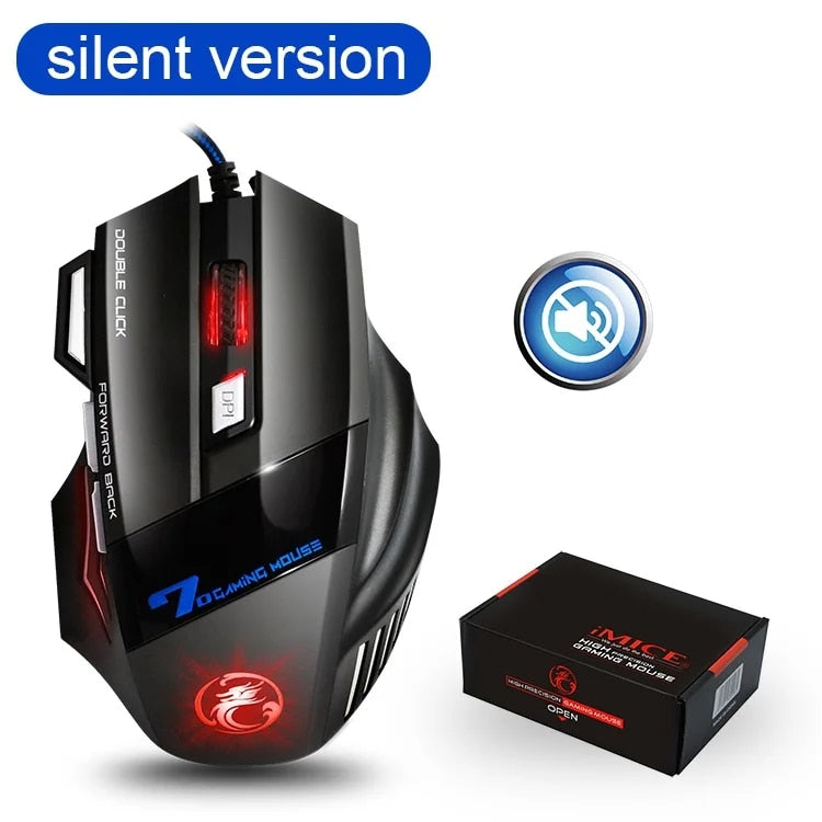 Ergonomic LED Gaming Mouse | 5500 DPI USB Wired Mouse with RGB Backlight