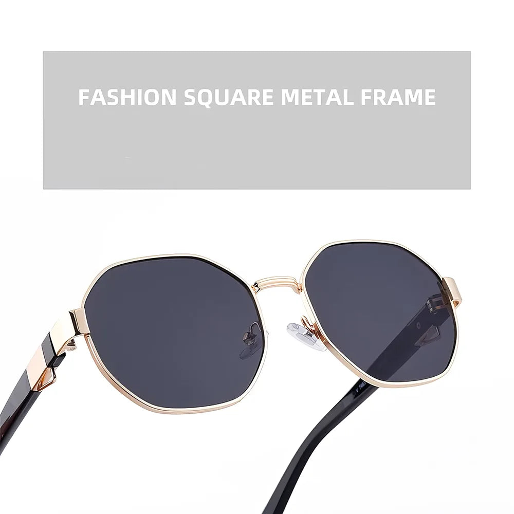 Vintage Octagon Sunglasses with Chain