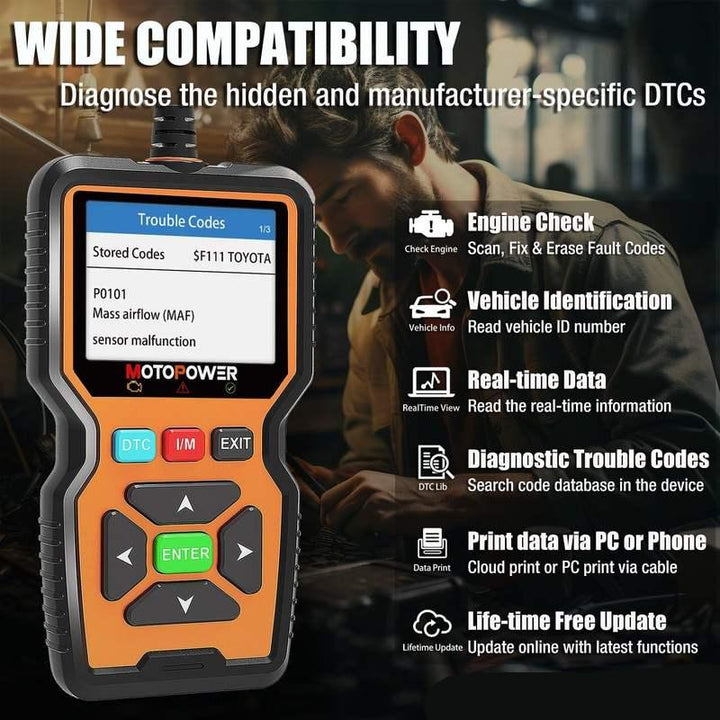 Advanced OBD2 Scanner Code Reader with Real-Time Data