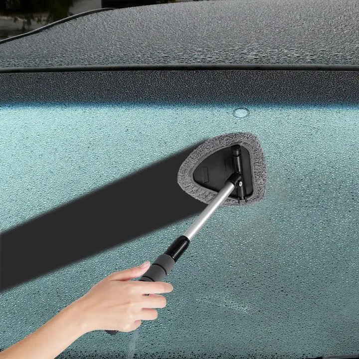 Telescopic Car Windshield Cleaner with Microfiber Pad and Detail Brush