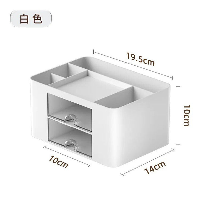 Compact Multifunctional Desk Organizer with Dual Drawers