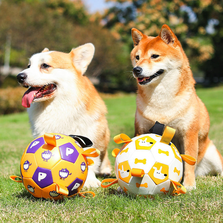 Interactive Dog Football Toy with Grab Tabs