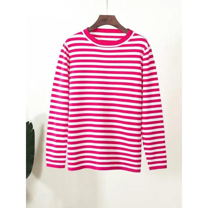 Autumn Winter Casual Knitted Stripe Sweater