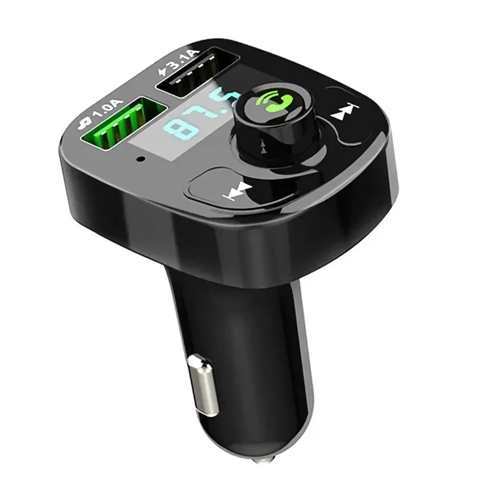 LED MP3 Car Bluetooth FM Transmitter with Dual USB Charger & Hands-Free Calling