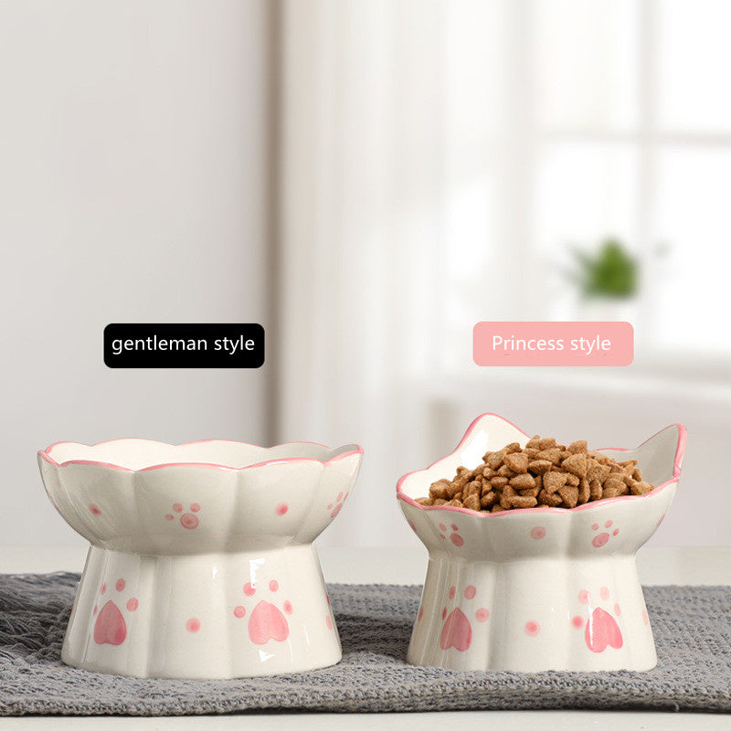 Elevated Ceramic Cat & Small Dog Food Bowl