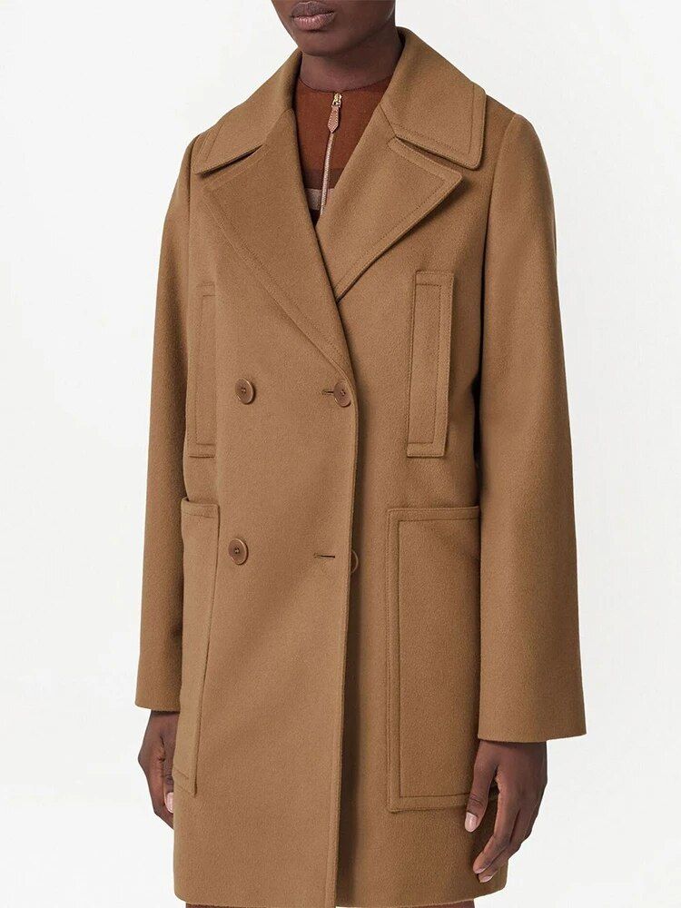 Mid-Length Double Breasted Overcoat