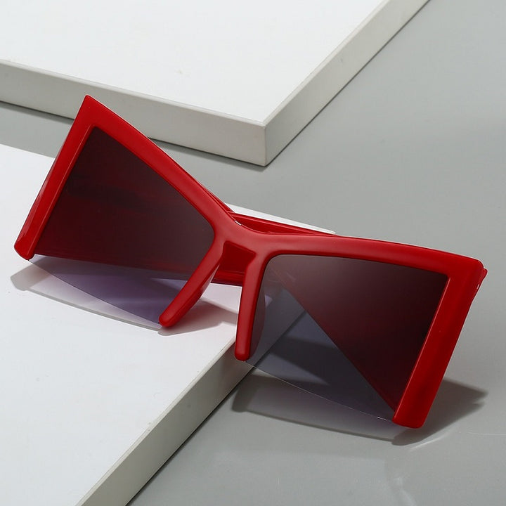 Irregular Semi-Rimless Sunglasses with UV400 Protection