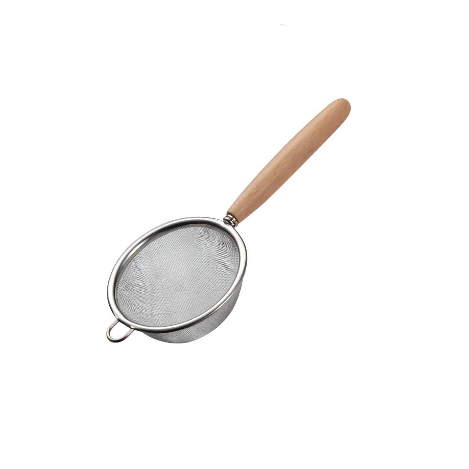 Wooden Handle Stainless Steel Colander