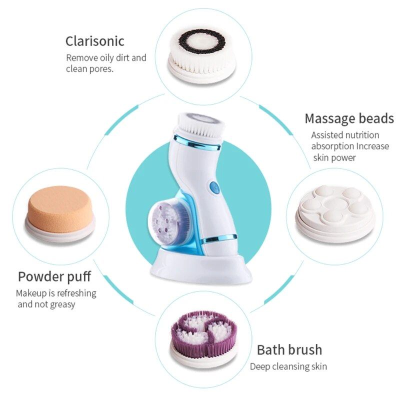 4-in-1 Electric Face Cleanser & Roller Massager: Ultimate Skin Care Tool