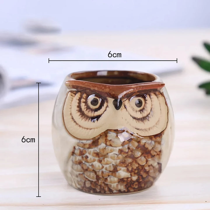 Mini Owl Ceramic Plant Planter