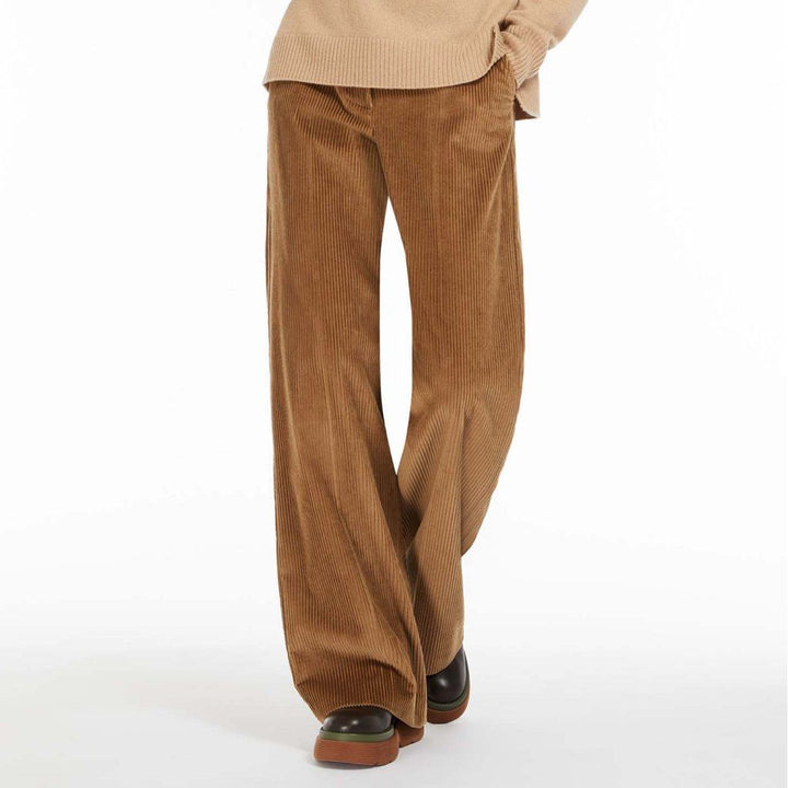 High-Waist Wide-Leg Corduroy Trousers