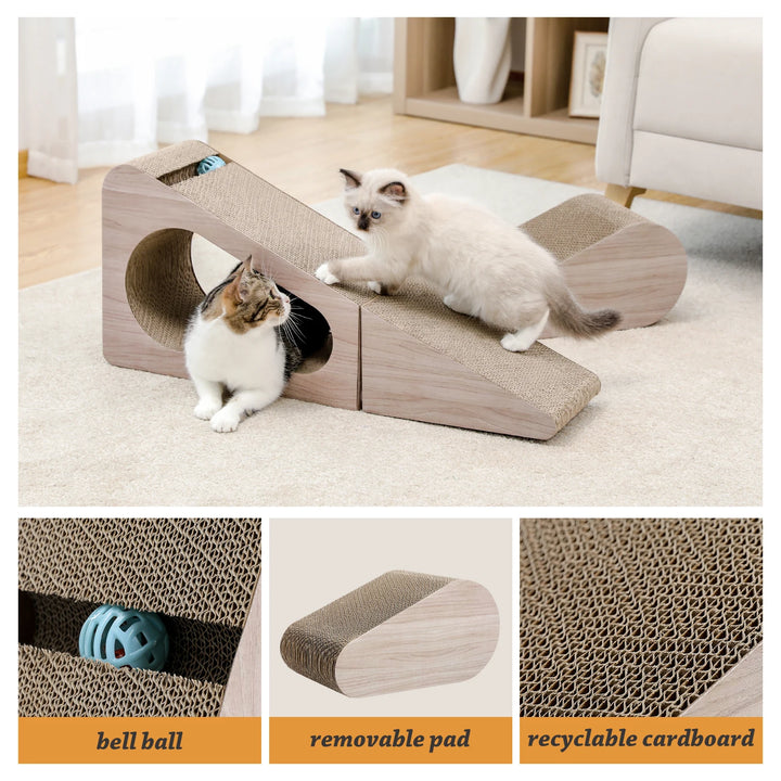 2-in-1 Cat Scratching Post with Detachable Scratch Pad