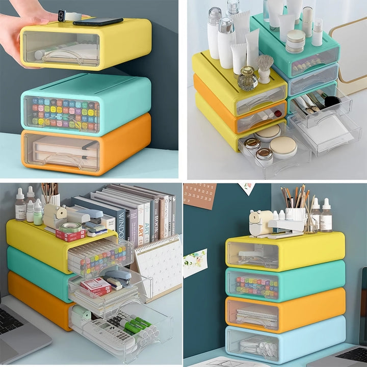 Multi-Layer Drawer Style Pen Holder and Desk Organizer