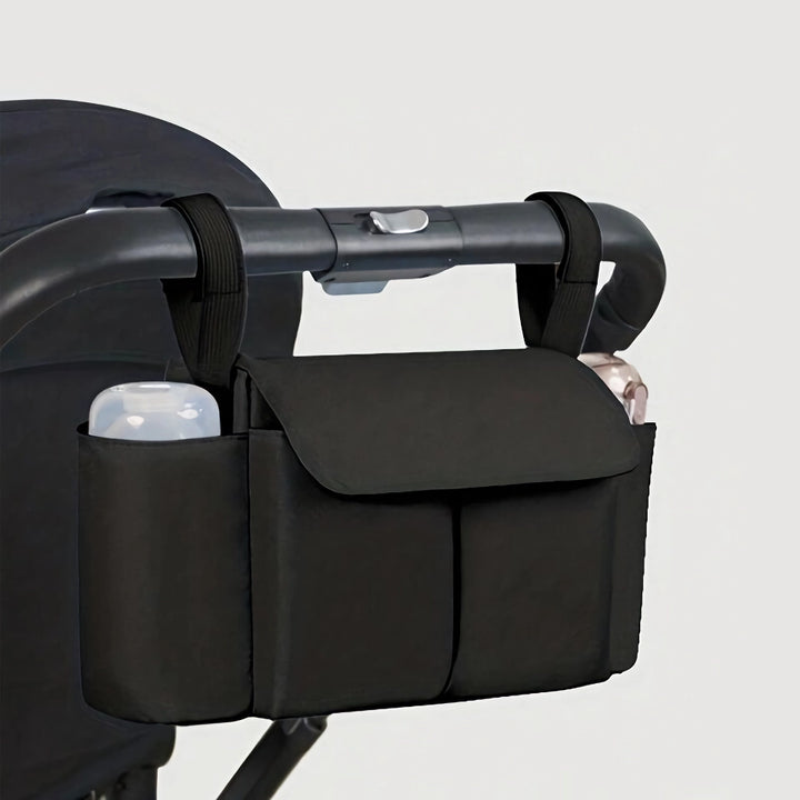 Large Capacity Stroller Organizer Bag with Bottle Holder – Travel-Friendly, Hanging Diaper Storage