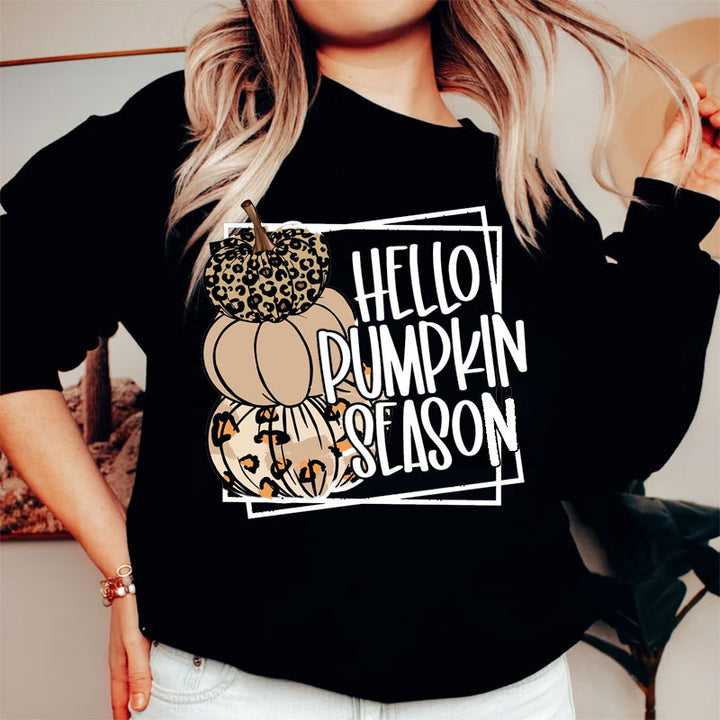 Halloween Printed Sweater Women's Round Neck Long Sleeve