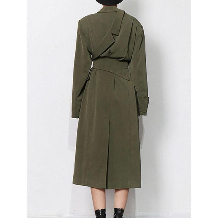 Elegant High Waist Windbreaker Trench Coat