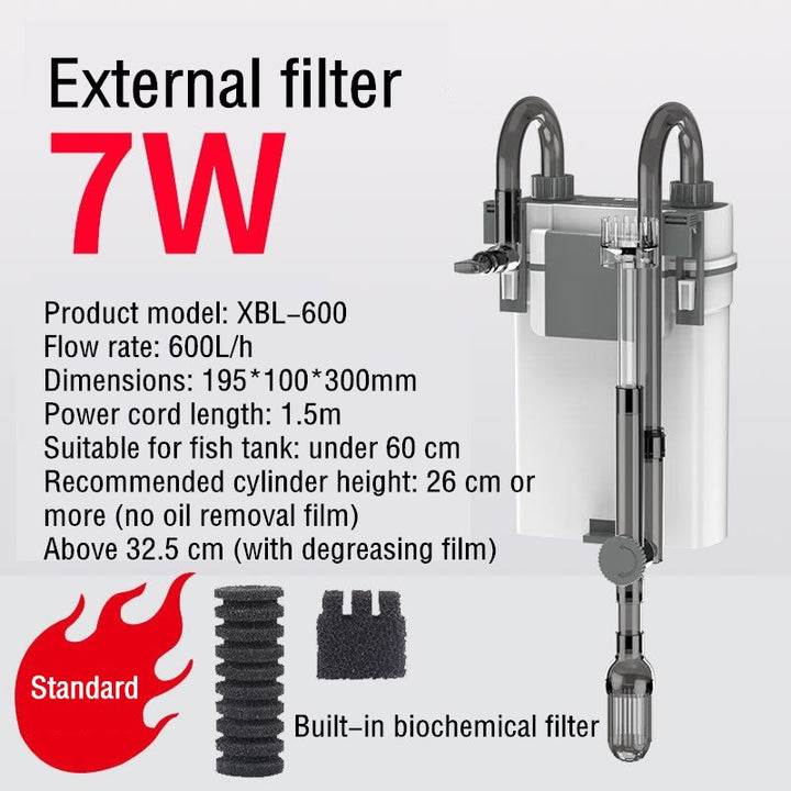 Wall-Mounted Fish Tank Waterfall Filter with Quiet Circulation and Oil Film Removal