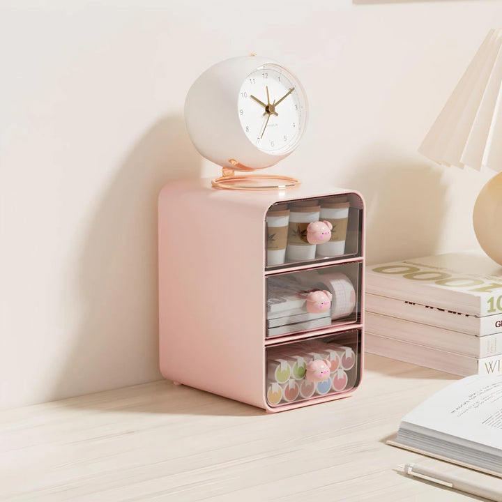 Clear Acrylic Desk Organizer with 3 Pull-Out Drawers