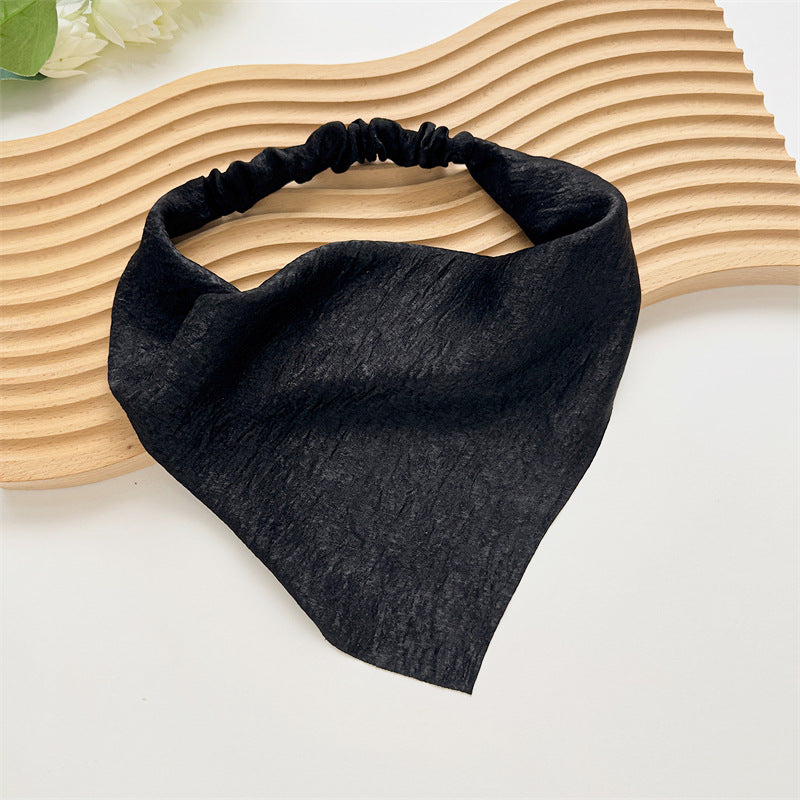 Elegant Satin Triangle Hair Scarf for Women