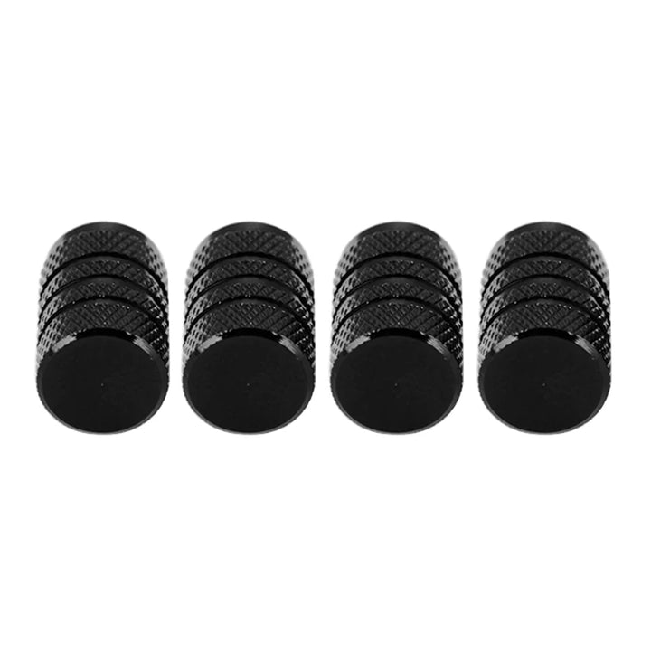 4Pcs Black Aluminum Tire Valve Stem Caps