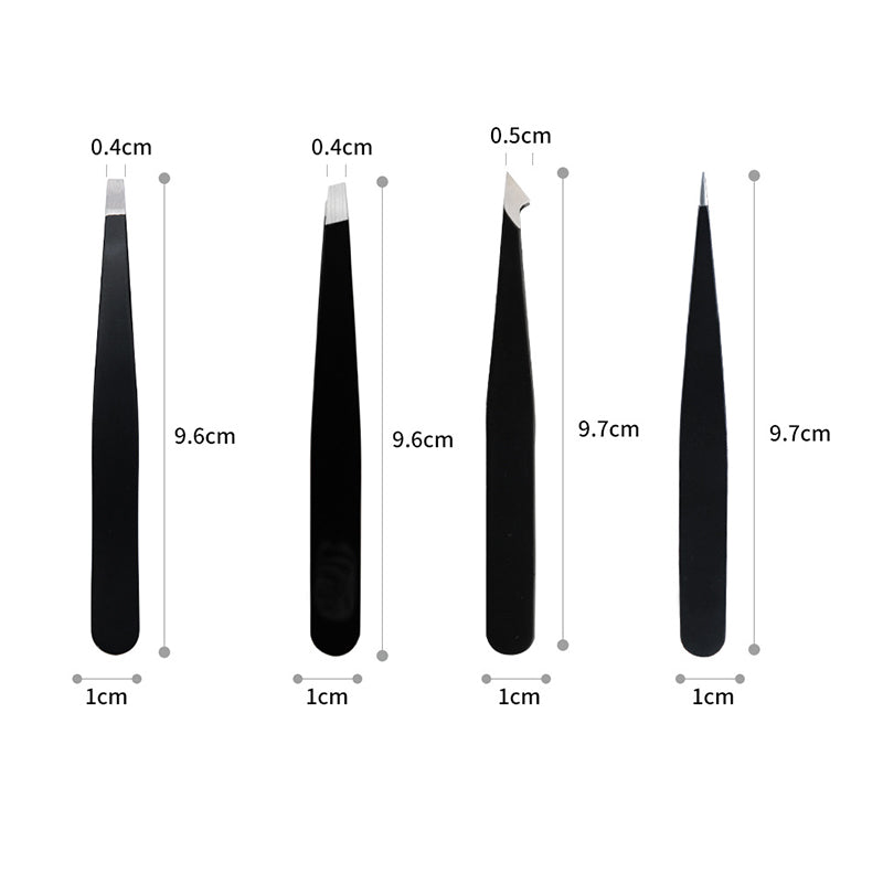 4Pcs/Set Professional Eyebrow Tweezers