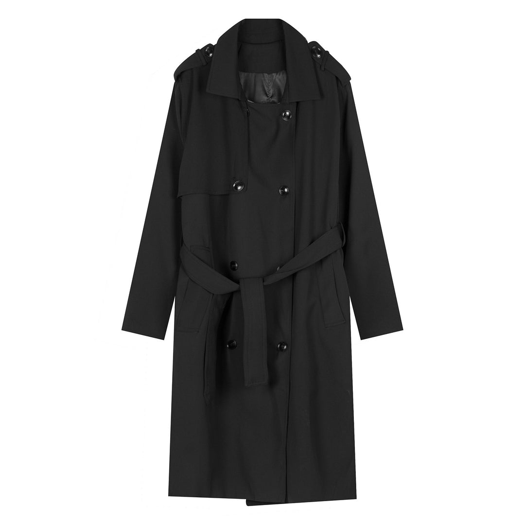 Double Breasted Simple Trench Coat Men's Belt