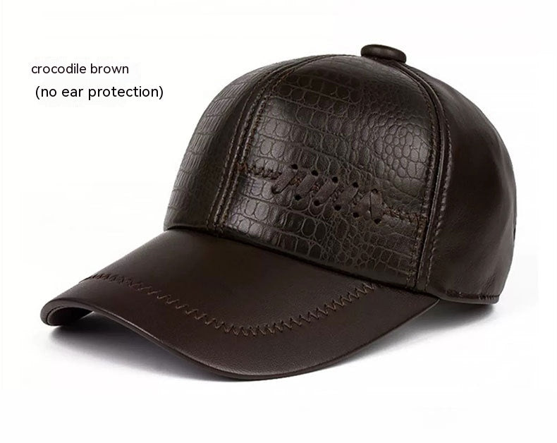 Autumn And Winter Casual Men's Leather Hat