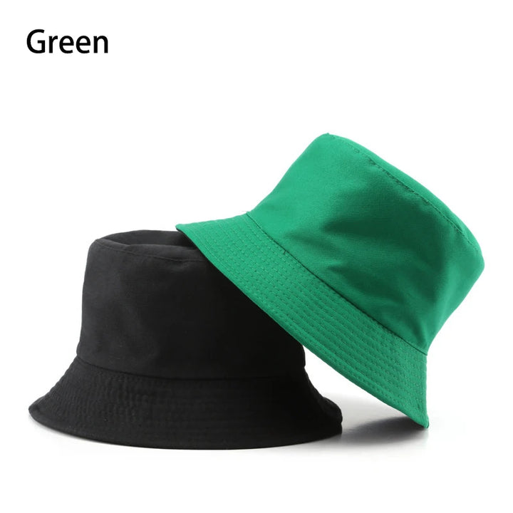 Classic Cotton Black Reversible Bucket Hat – Casual Sun Cap for Outdoor Adventures