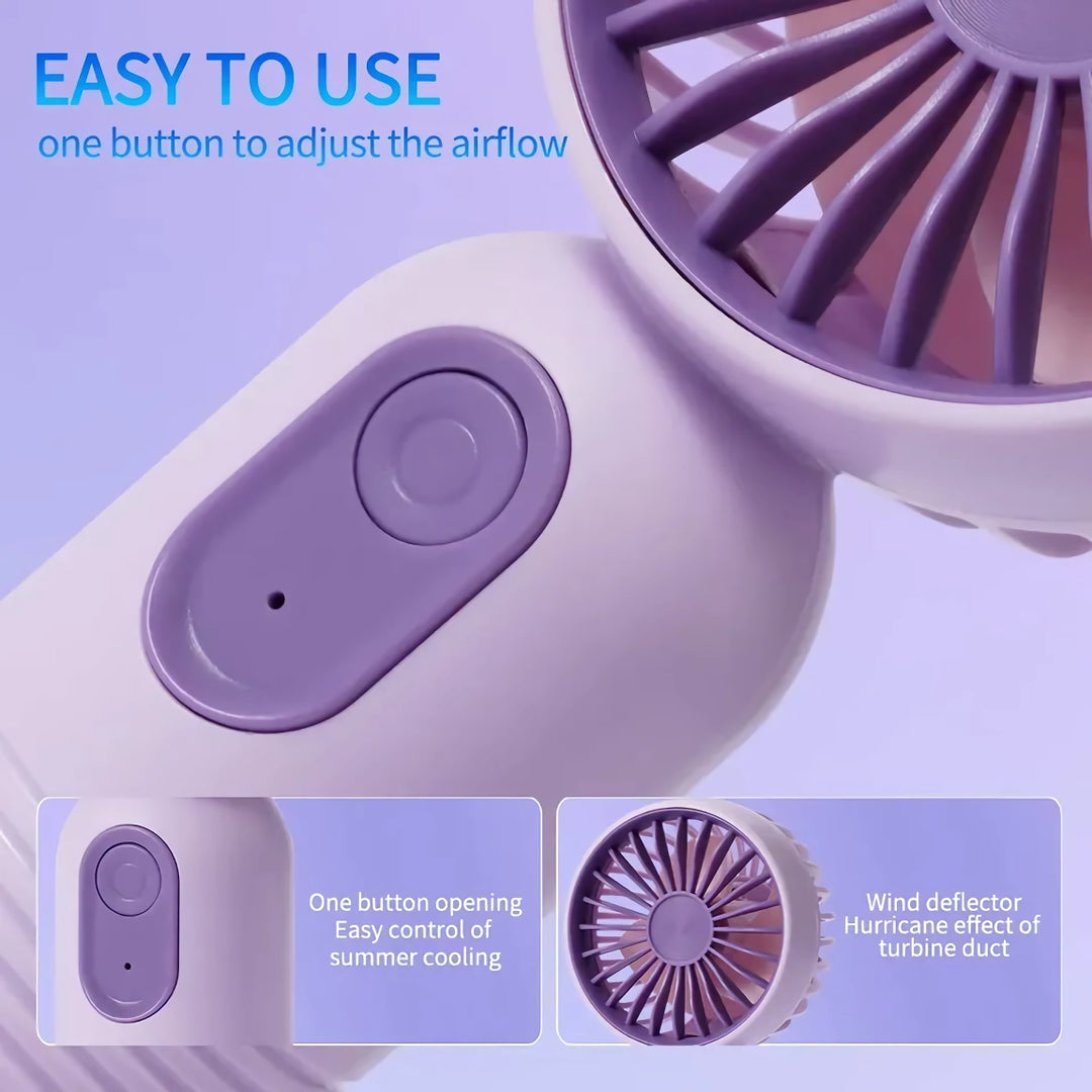 USB Rechargeable Mini Portable Fan With 3 Speeds