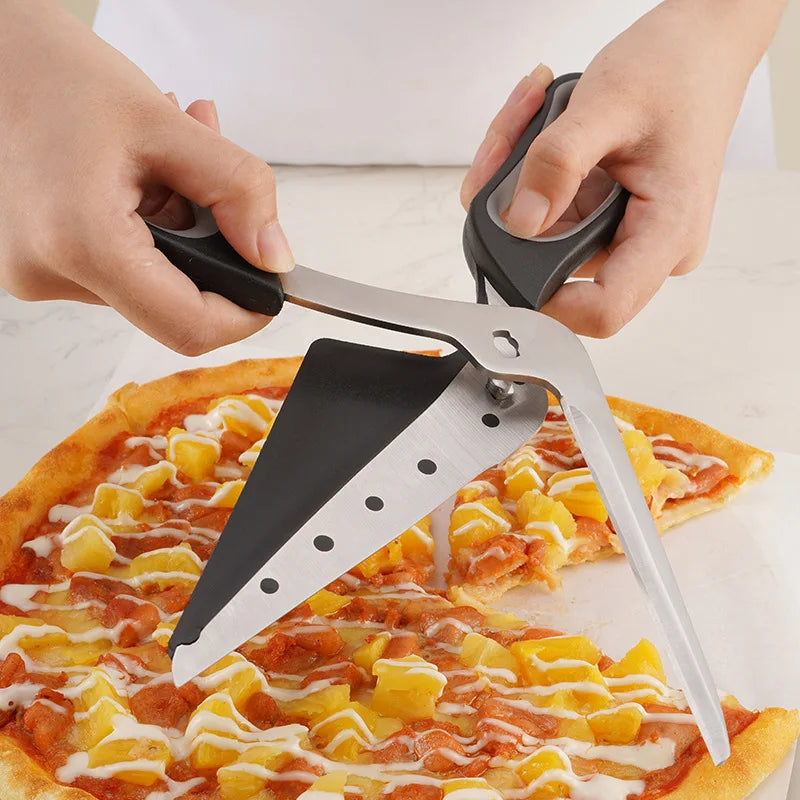 Ultra Sharp 2-in-1 Pizza Scissors with Non-Slip Handle and Detachable Pizza Shovel