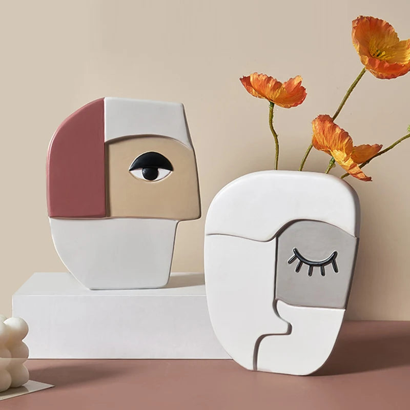 Creative Ceramic Face Vase