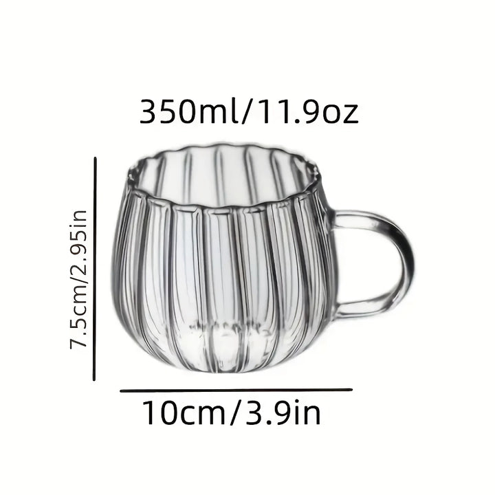 Heat-Resistant Pumpkin Pattern Glass Mug Set