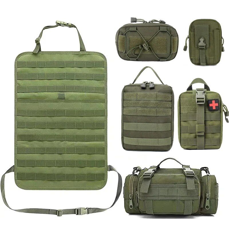 Universal Tactical Car Seat Organizer with 5 Molle Pouches