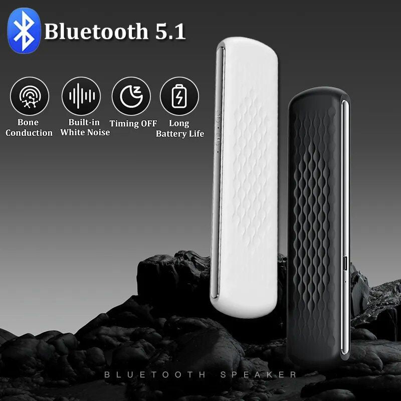 Wireless Bone Conduction Bluetooth Speaker; Under Pillow Music Box with Built-in White Noise for Improved Sleep