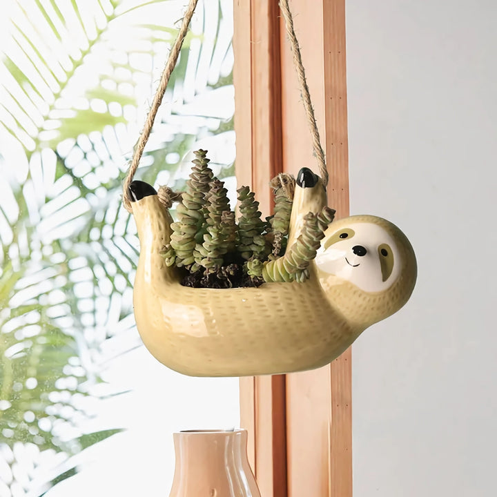 Ceramic Cartoon Animal Hanging Plant Pot