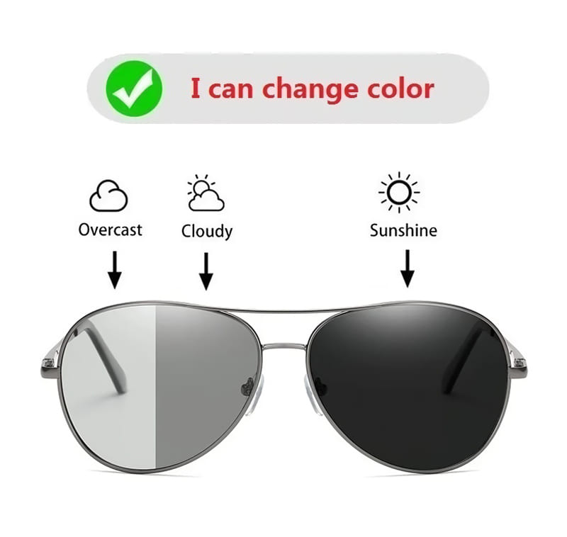 Photochromic Vintage Aviator Sunglasses