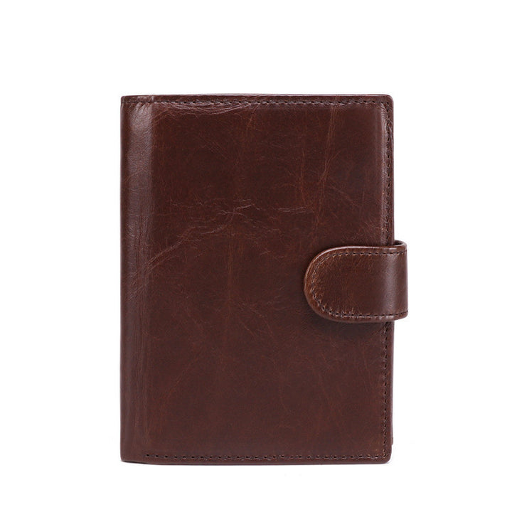 New Leather Wallet For Man Retro Crazy Horse Leather Casual Short Wallet