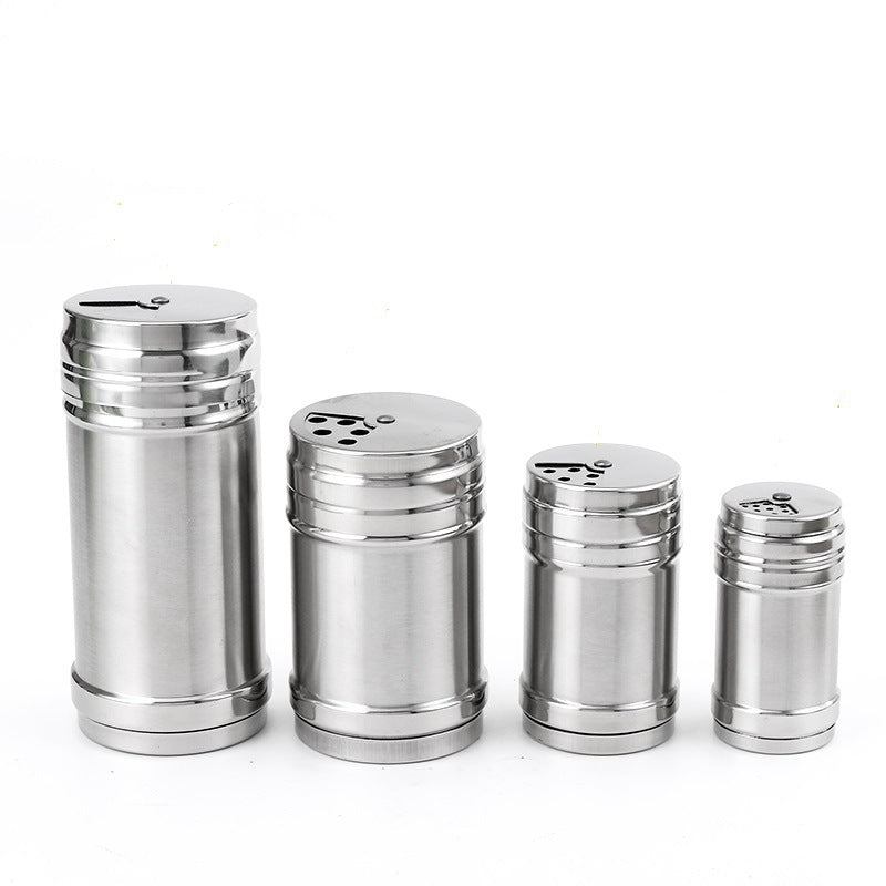 Rotatable Cover Stainless Steel Spice Jar - Adjustable Seasoning Bottle