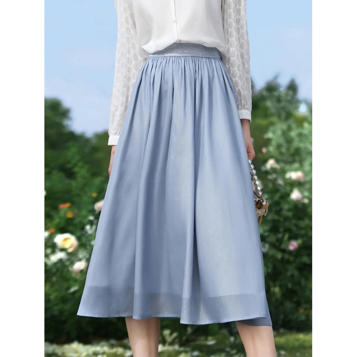 Summer Elegant Mid-Calf Chiffon Skirt