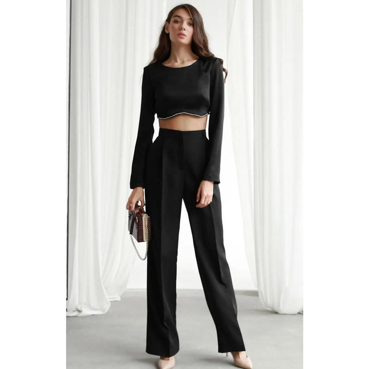 Elegant High-Waist Wide-Leg Palazzo Trousers for Women