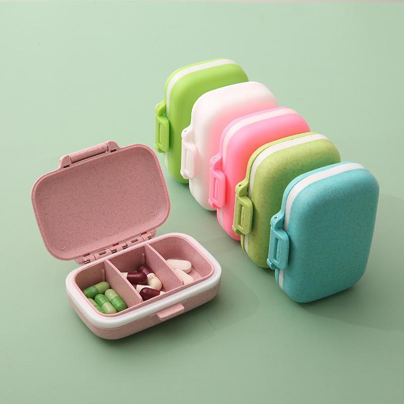 Mini Portable 3-Grids Pill Organizer Box