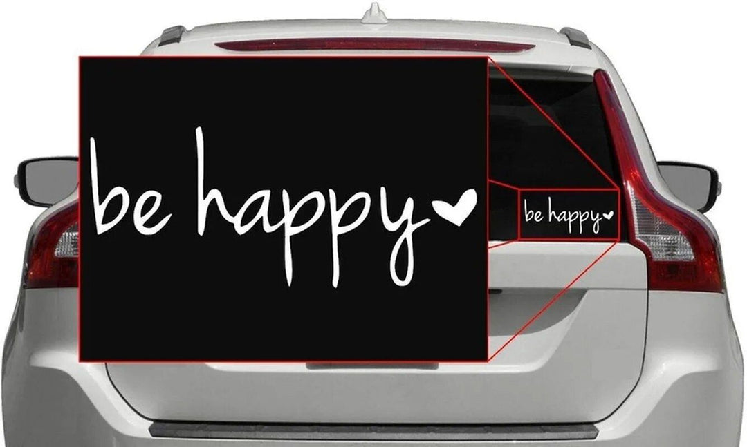 Waterproof 'Be Happy' Vinyl Decal Sticker for All Surface Decoration