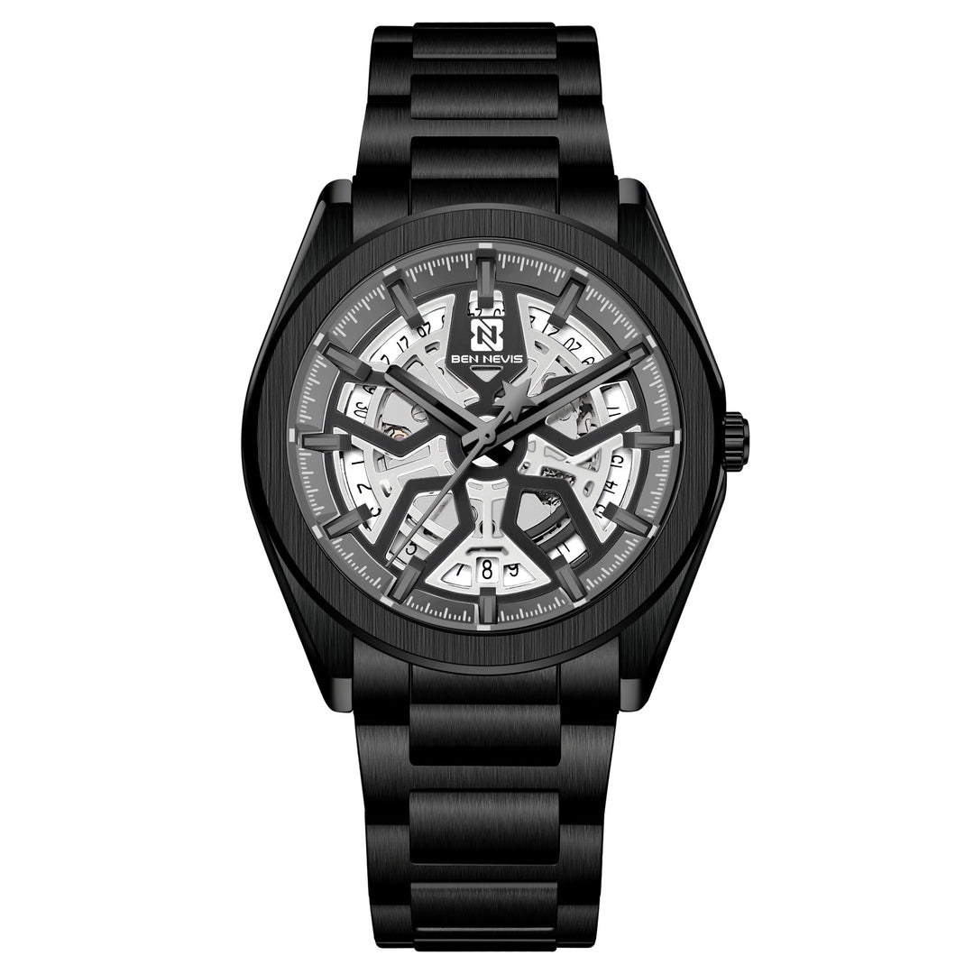 BEN NEVIS Skeleton Mechanical Watch Steel Band Watch