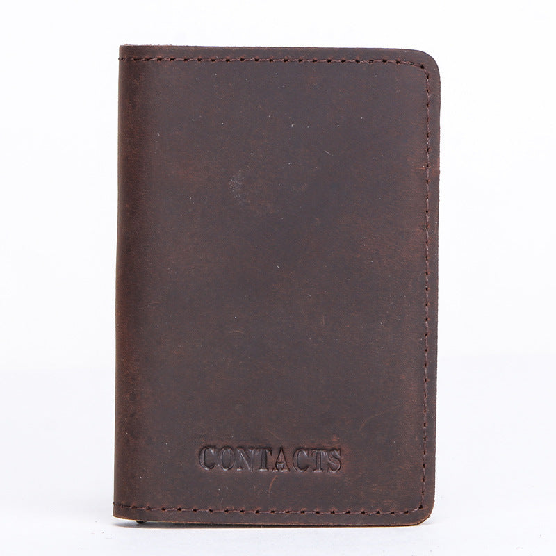 Cowhide Card Holder Card Holder RFID Leather Automatic Card Box