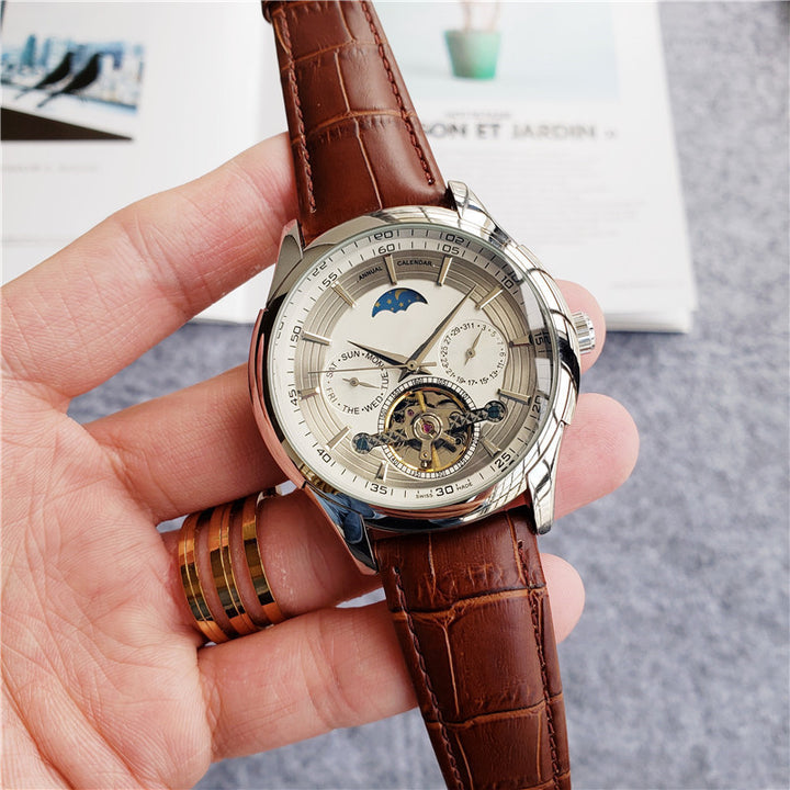 Men's Merchandise Mechanical Automatic Calendar 6-Pin Steel Band Watch